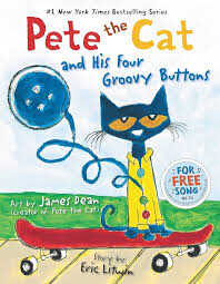 Book cover of Pete the Cat and his Four Groovy Buttons
