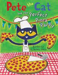 Book cover of Pete the Cat and the Perfect Pizza Party