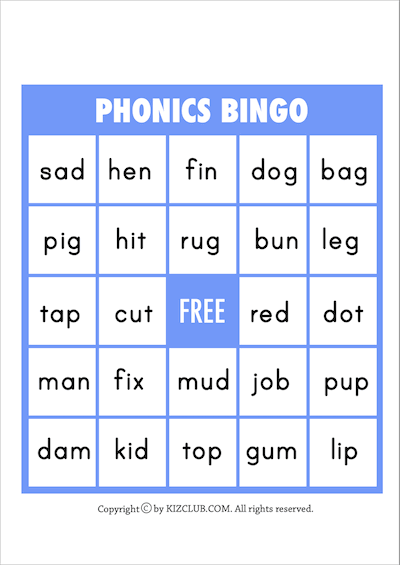 Phonics Bingo Game 