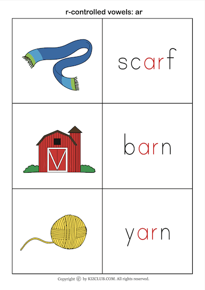 R-controlled Vowel Cards